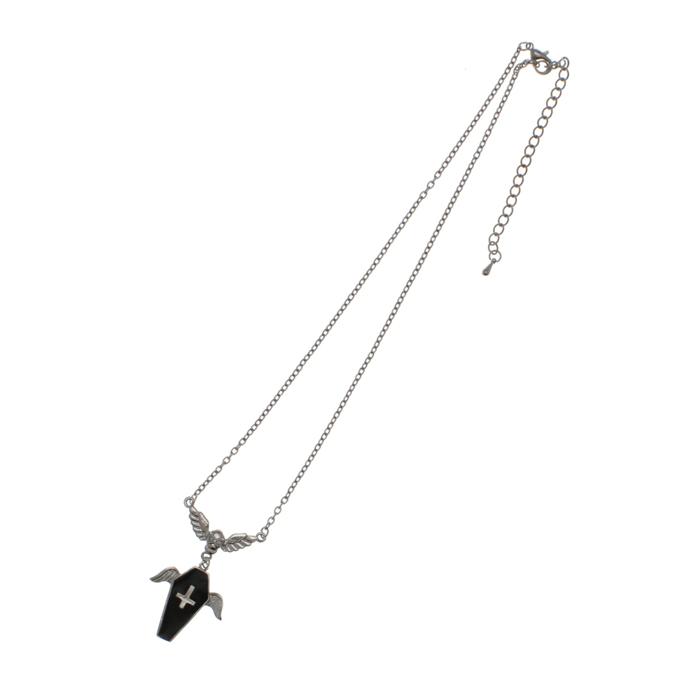 Zac's Alter Ego - Upside down cross Inside coffin Collier - Noir